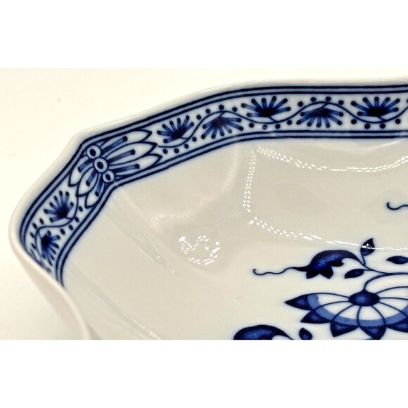 Hutschenreuther Serving Bowl Dish Blue Onion Design Scalloped Rim Germany VTG - Picture 16 of 16